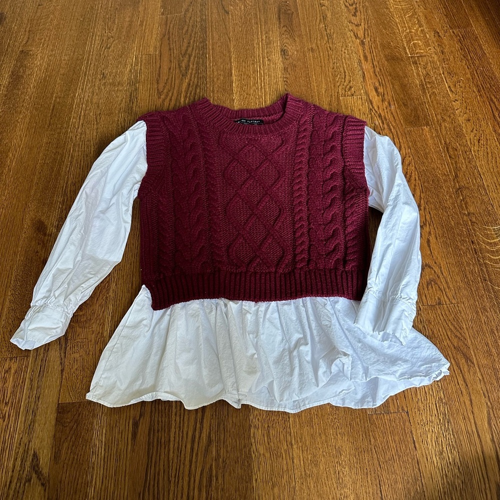 Vici Sweater Vest + Blouse Top | Size Small